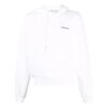 Off-White Herre-T-skjorte med trykk, hette og lange ermer, hvit