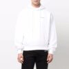 Off-White Herre-T-skjorte med trykk, hette og lange ermer, hvit