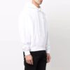 Off-White Herre-T-skjorte med trykk, hette og lange ermer, hvit