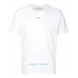 Off-White Herre-T-skjorte med trykk, hvit
