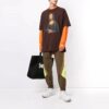 Off-White Herre-T-skjorte med trykk, kort erme, brun Short