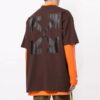 Off-White Herre-T-skjorte med trykk, kort erme, brun Short
