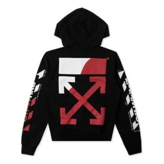 Off-White Herre-T-skjorte med trykk, løs passform, svart