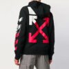 Off-White Herre-T-skjorte med trykk, løs passform, svart