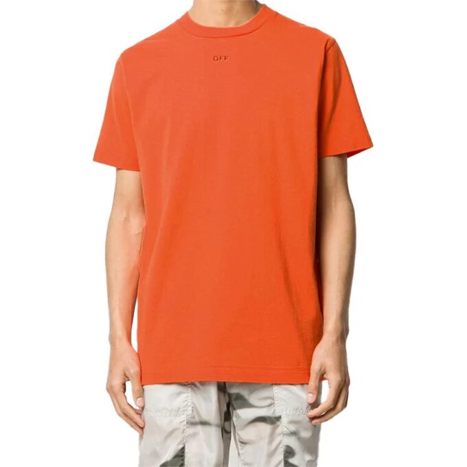 Off-White herre-T-skjorte med trykk og korte ermer