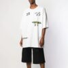 Off-White Herre-T-skjorte med trykk på ryggen, 2/5, kort erme, hvit