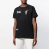 Off-White Herre-T-skjorte med trykk på ryggen og korte ermer i shorts-stil