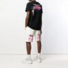 Off-White Herre-T-skjorte med trykk på ryggen og korte ermer i shorts-stil