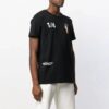 Off-White Herre-T-skjorte med trykk på ryggen og korte ermer i shorts-stil