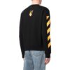 Off-White Herre T-skjorte med trykk, rund hals og lange ermer, svart
