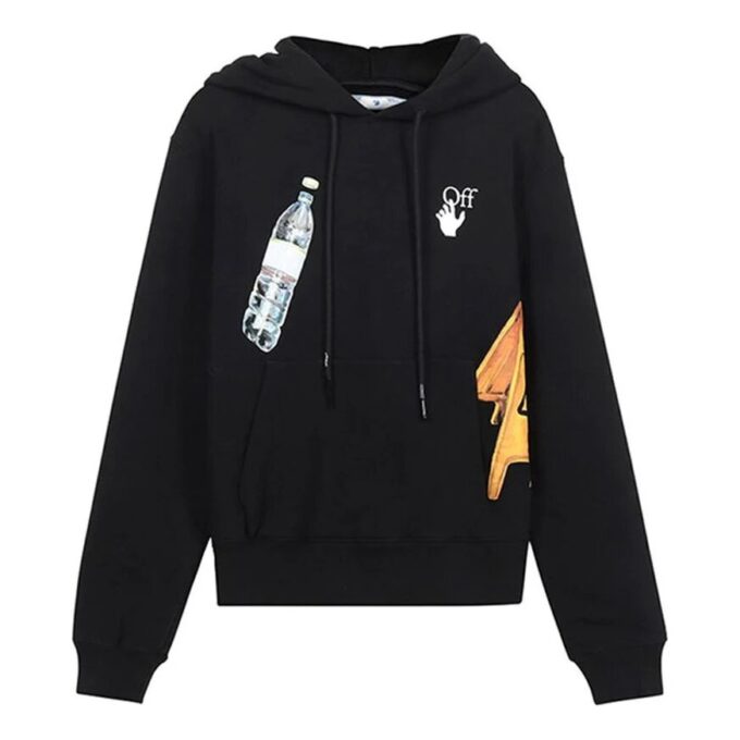 Off-White Herre-T-skjorte med trykk, svart