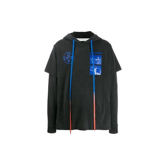 Off-White Herre-T-skjorte med trykk, svart