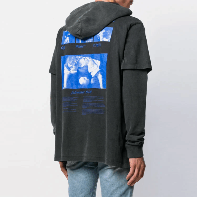 Off-White Herre-T-skjorte med trykk, svart