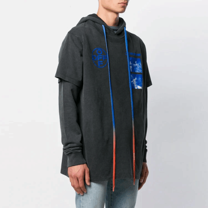 Off-White Herre-T-skjorte med trykk, svart