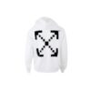 Off-White Herre-T-skjorte med trykt logo og hette, langermet, hvit