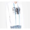 Off-White Herre-T-skjorte med trykt logo og hette, langermet, hvit