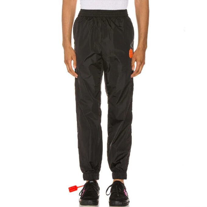 Off-White Herre-treningsbukser Tynn sportsbukser/bukser/joggebukser Svart