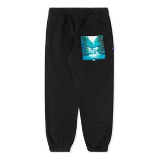 Off-White Herre-trykte svarte sportsbukser/joggebukser