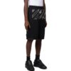 Off-White Herre Twill-trykte shorts Med rett snitt i livet, korte, svarte