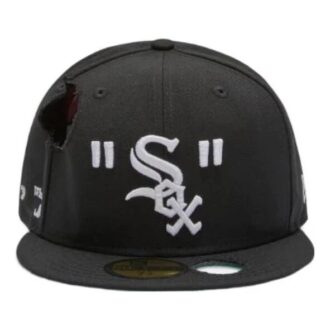 Off-White Herre x MLB x New Era Crossover Hole Wool Svart Cap