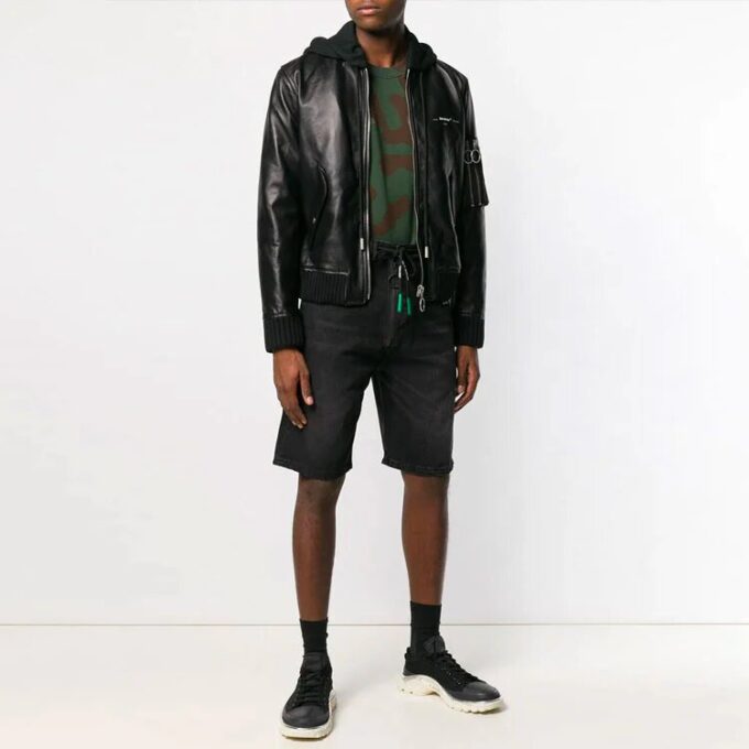 Off-White Herre Zipper Ordinary Version Svart Shorts