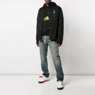Off-White Herreblå Logo Skjortejakke Svart