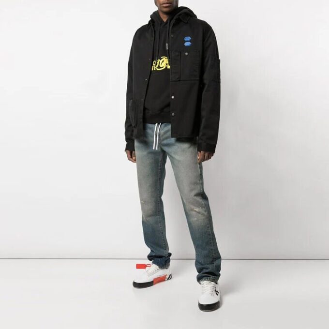 Off-White Herreblå Logo Skjortejakke Svart