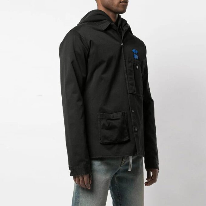 Off-White Herreblå Logo Skjortejakke Svart