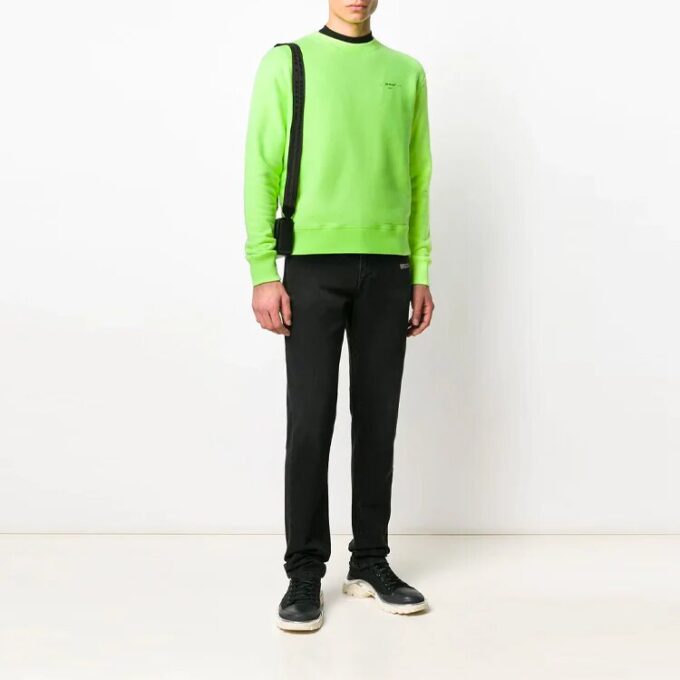 Off-White Herrebukser med alfabetlogo, mønster, lange ermer, løs passform, grønn