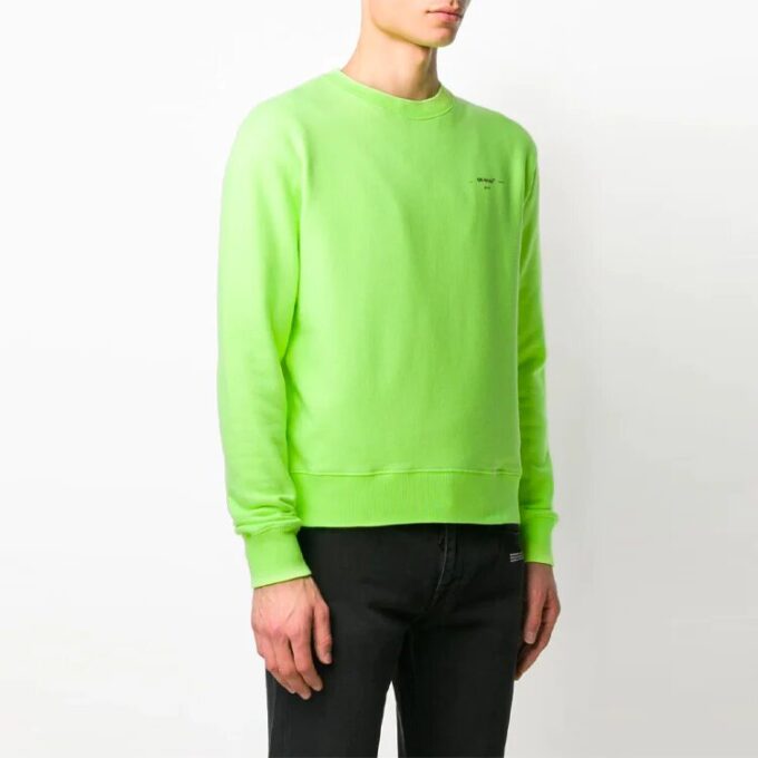 Off-White Herrebukser med alfabetlogo, mønster, lange ermer, løs passform, grønn