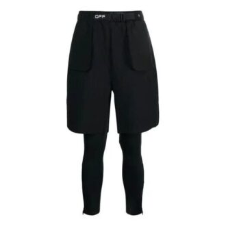 Off-White Herrebukser med alfabetmønster, casual, lange, slim fit, svart
