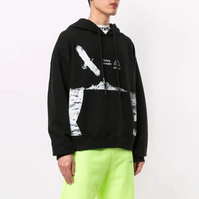 Off-White Herrebukser med dyremønster, løs passform, svart
