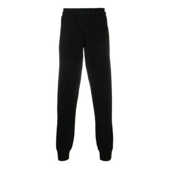 Off-White Herrebukser med elastisk linning, ensfarget, casual, lange bukser/bukser, svart
