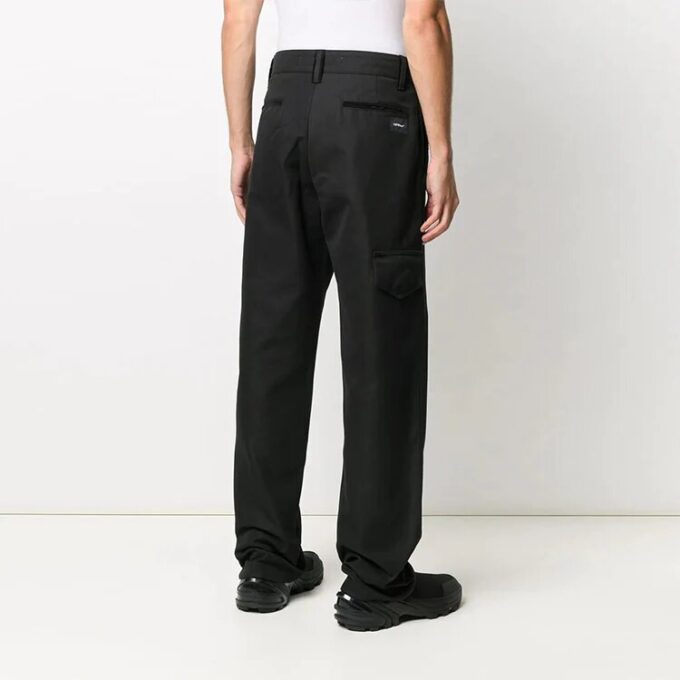 Off-White Herrebukser med flere lommer, rett snitt, ensfarget, uformelle, lange bukser/bukser, svart