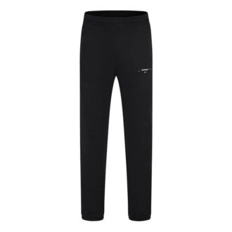 Off-White Herrebukser med logo-trykk, ensfarget, casual, lange bukser, svart