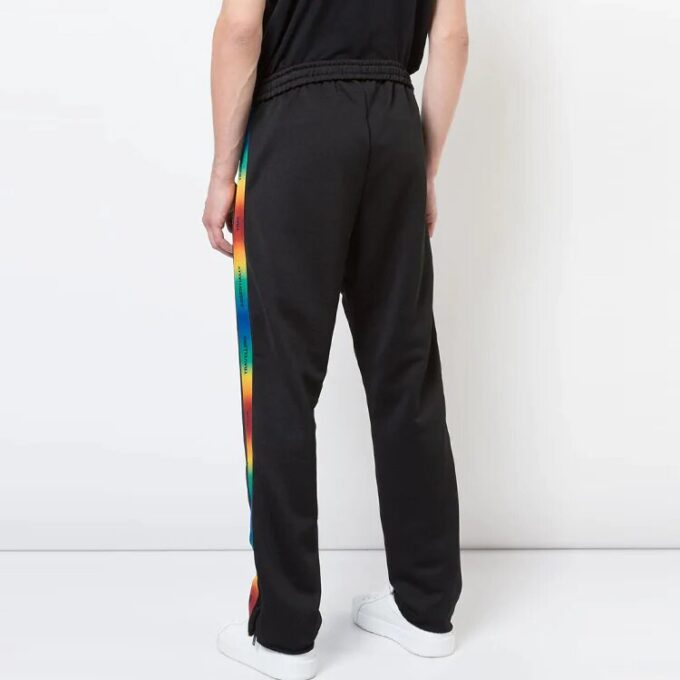Off-White Herrebukser med snøring i livet og stripe på siden, løstsittende, svart