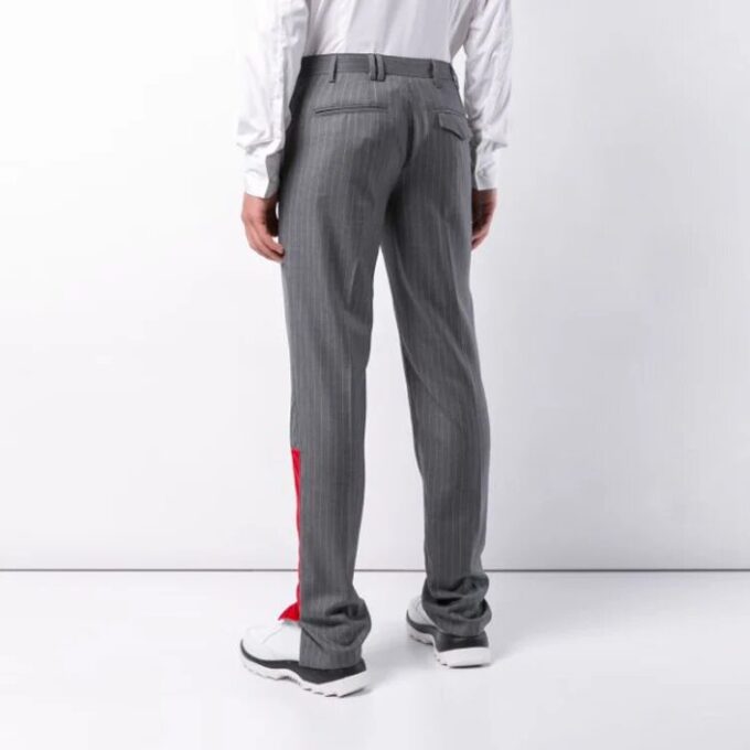 Off-White Herrebukser med stripemønster, casual, lange, slim fit, grå