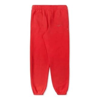 Off-White herrebukser med trykt logo, røde sportsbukser/joggebukser