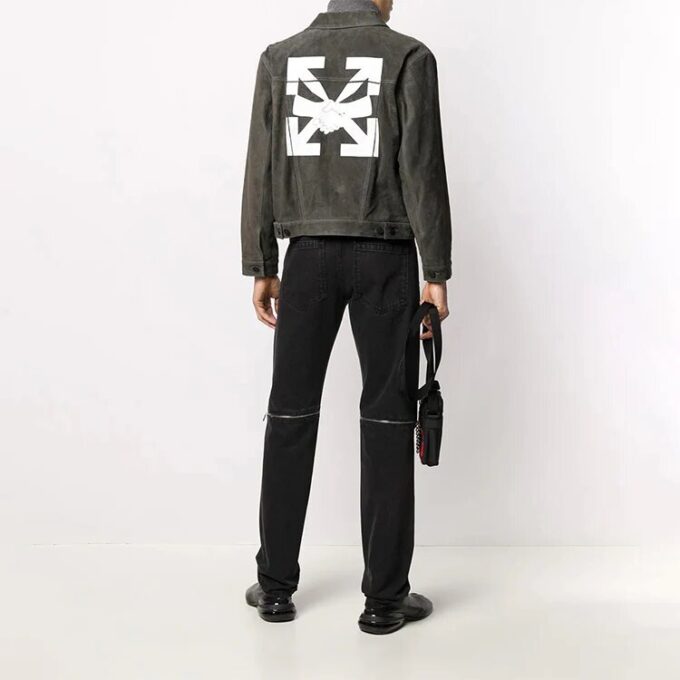 Off-White herrejakke i Denim med pilemønster, grå