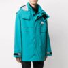 Off-White herrejakke i funksjonelt materiale, avtakbar og vindtett, løs passform, sjøblå