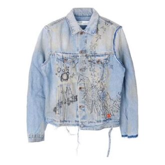 Off-White herrejakke i graffiti-Denim, blå