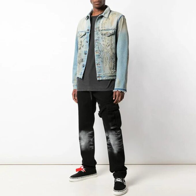 Off-White herrejakke i graffiti-Denim, blå