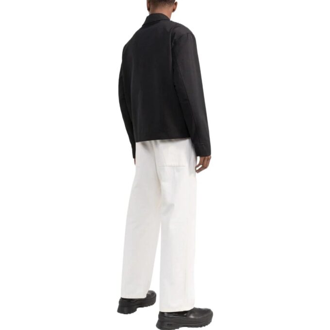 Off-White Herrejakke med brodert mønster og glidelås, svart