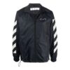 Off-White Herrejakke med diagonale striper, løs passform, svart