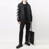 Off-White Herrejakke med diagonale striper, løs passform, svart