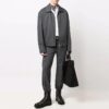 Off-White Herrejakke med glidelås, løs passform, mørk grå