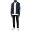 Off-White Herrejakke med logo-trykk, mønster og glidelås i stående krage, svart