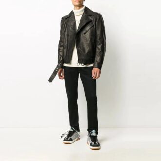 Off-White Herrejakke med logomønster, svart