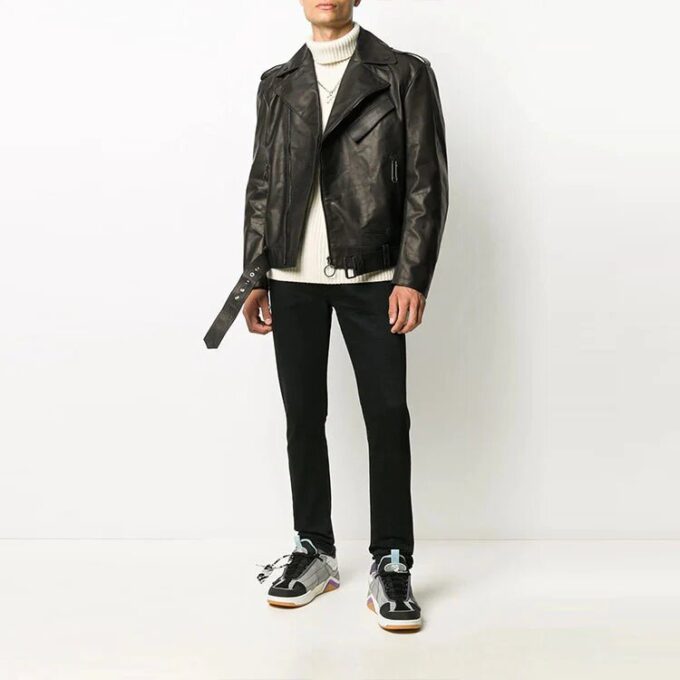 Off-White Herrejakke med logomønster, svart