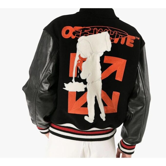 Off-White Herrejakke med motivtrykk, svart